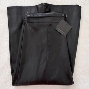 Marc New York Black Faux Leather Belted Flare Skirt - Size Large